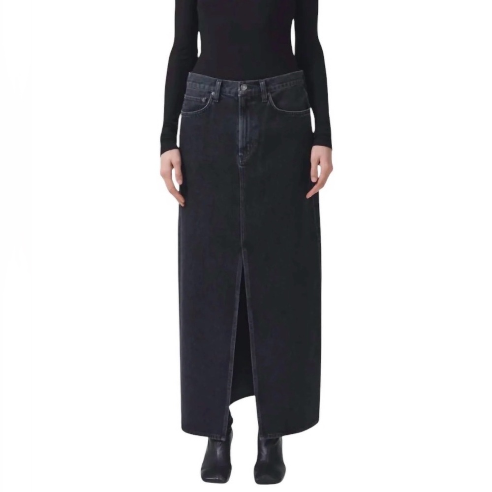 Mango Charcoal Denim Skirt